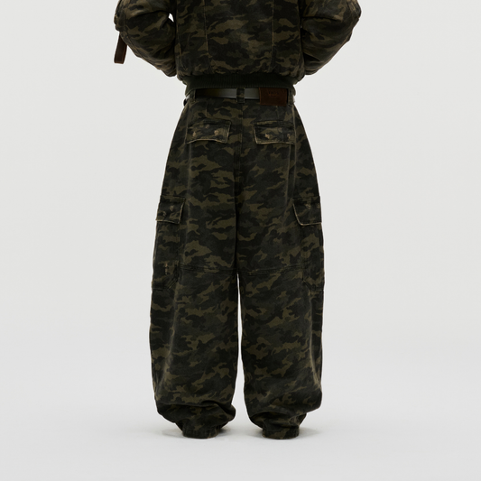 FNOS - Washed Camo Cargo Pants - Comfortable Pants - Daily Wear - Unisex
