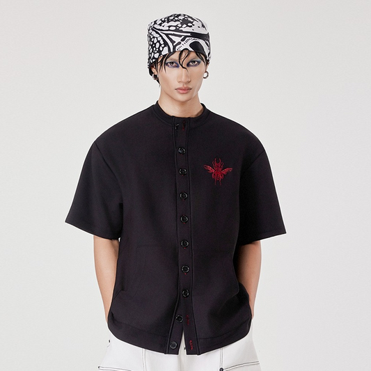 CAOSTU - Beetle Button T-shirt - ใส่สบาย เสื้อยืด - ใส่ได้ทุกวัน - ผู้ชาย