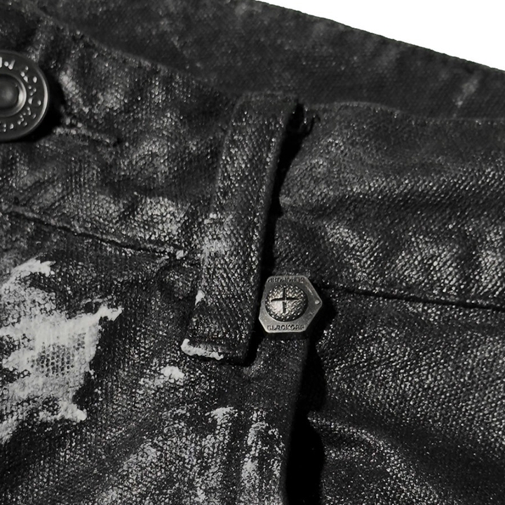 Black Coated Wide Pants