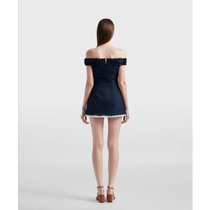 Silent Stream Off-Shoulder Minidress