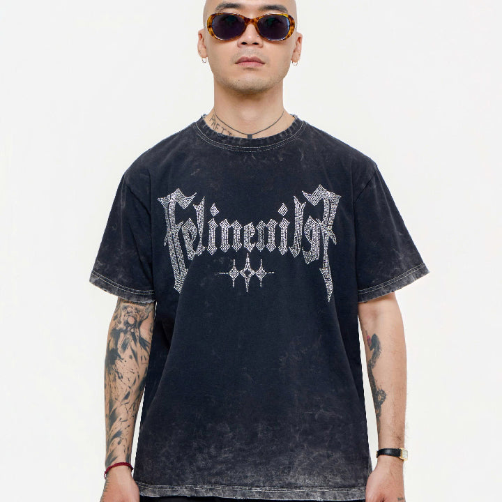 RHINESTONE WASH TEE