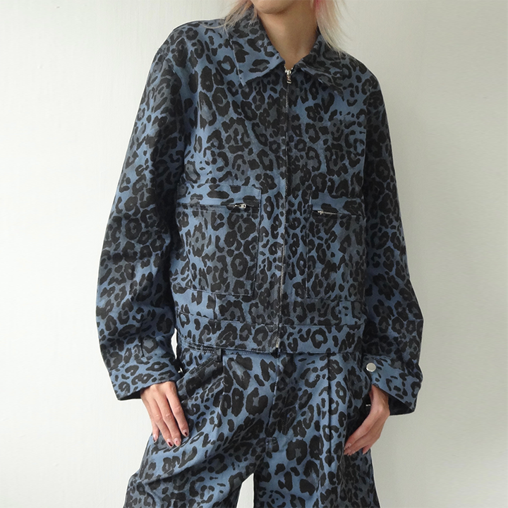 Leopard Work Jacket (Blue)