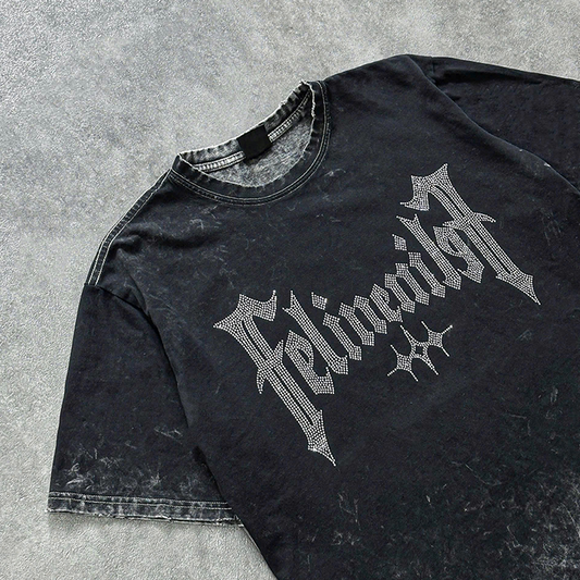 RHINESTONE WASH TEE