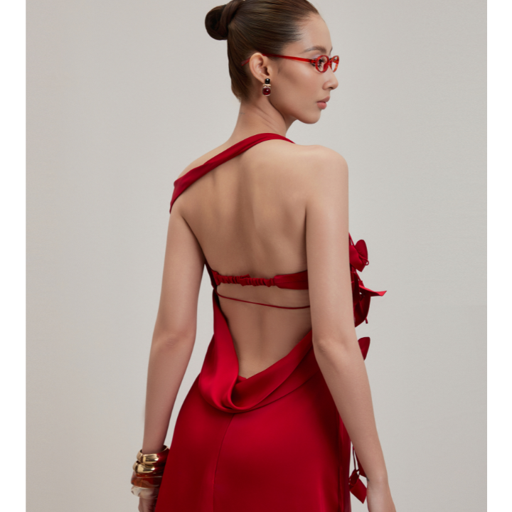 Awake Silk Dress - Red