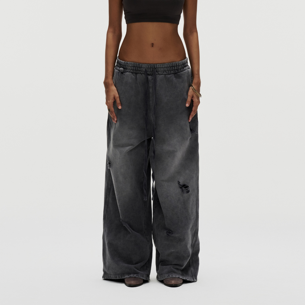 FNOS - Washed Ripped Sweatpants - Comfortable Pants - Daily Wear - Unisex