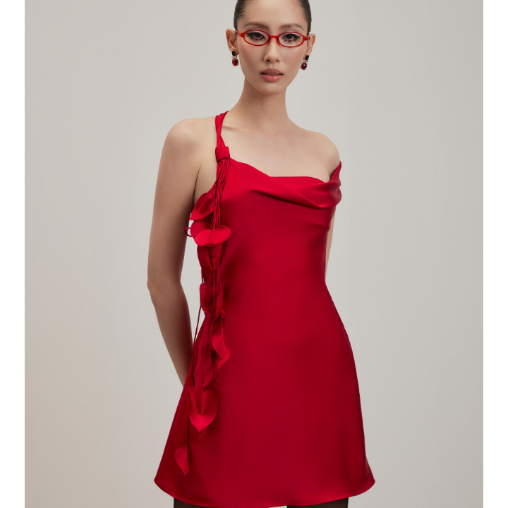 Awake Silk Dress - Red