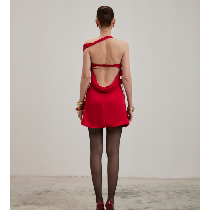 Awake Silk Dress - Red