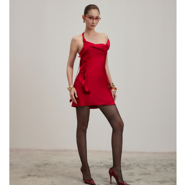 Awake Silk Dress - Red