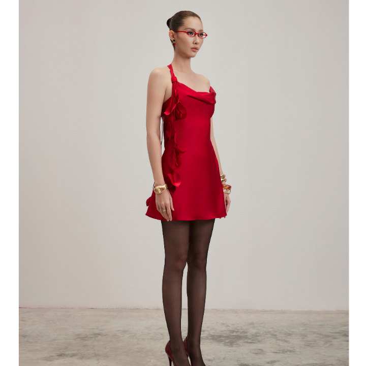 Awake Silk Dress - Red