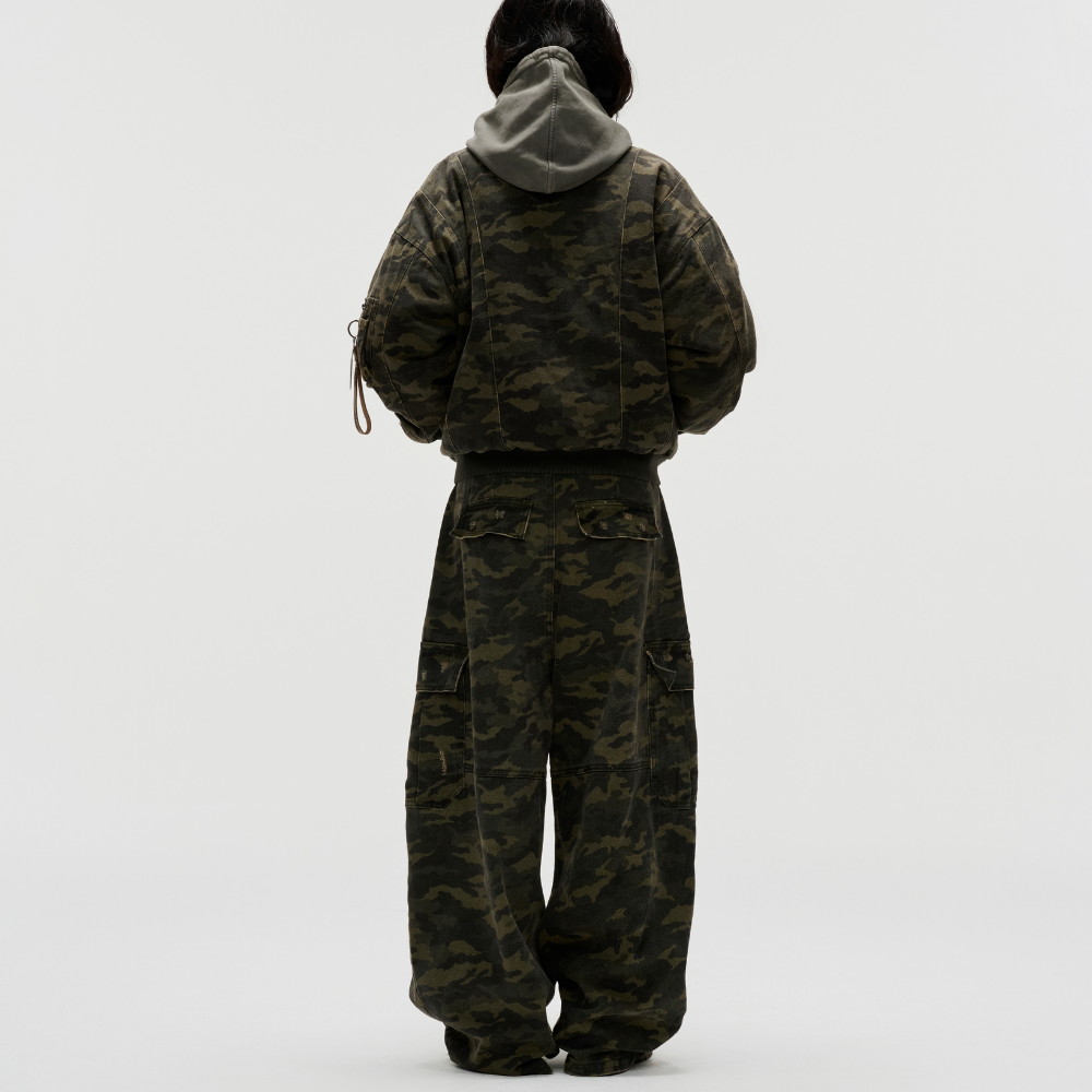 FNOS - Washed Camo Cargo Pants - Comfortable Pants - Daily Wear - Unisex
