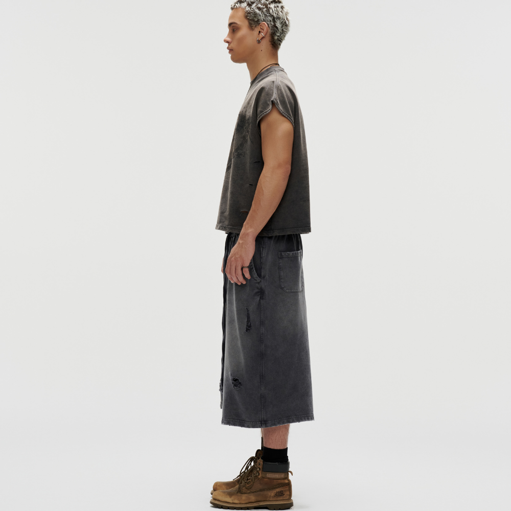 FNOS - Washed Bat Cut Shirt - Comfortable T-shirts - Daily Wear - Male