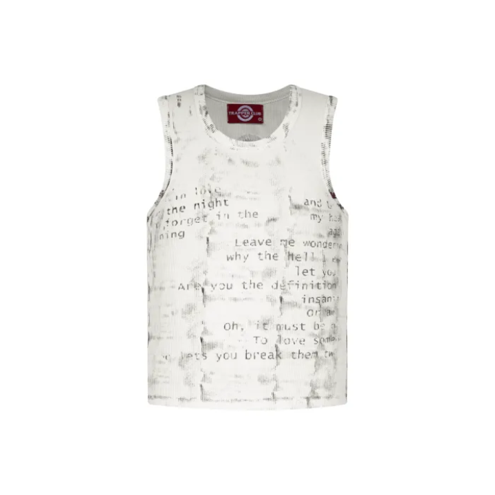 TRAPPER CLUB - "Broken Verse" Cropped Tank Top - Male