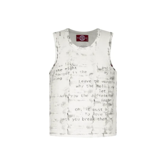 TRAPPER CLUB - "Broken Verse" Cropped Tank Top - Male