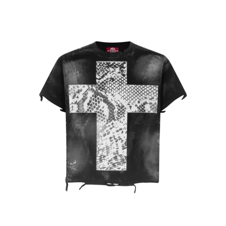 TRAPPER CLUB - Boxy "Serpent Cross" T-Shirt - Unisex