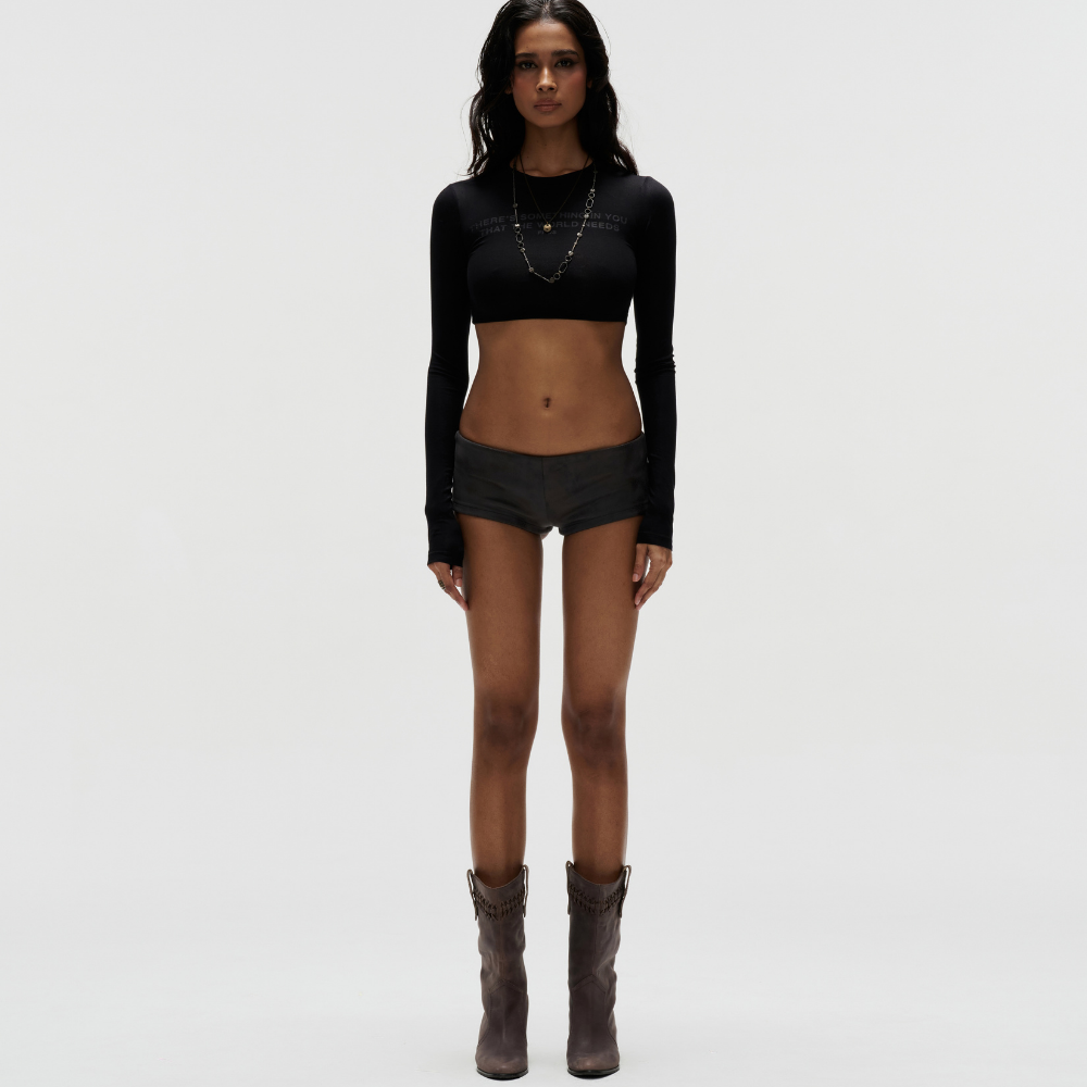 FNOS - Long Sleeve Croptop - Slim Fit Tops - Daily Wear - Female