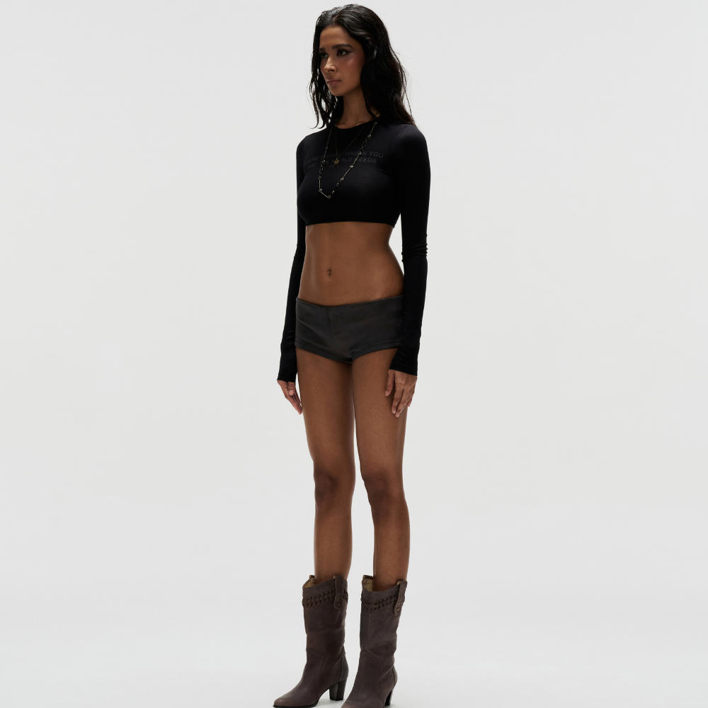FNOS - Long Sleeve Croptop - Slim Fit Tops - Daily Wear - Female