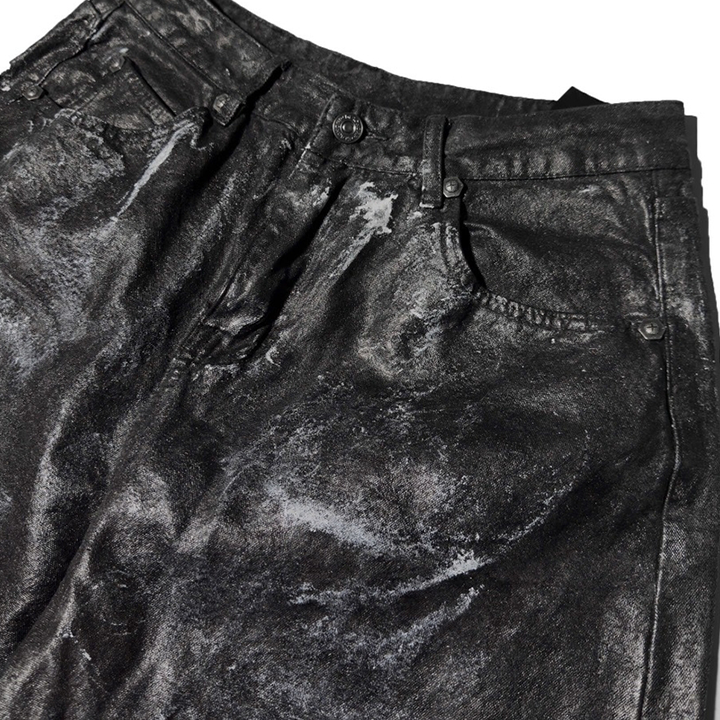 Black Coated Wide Pants