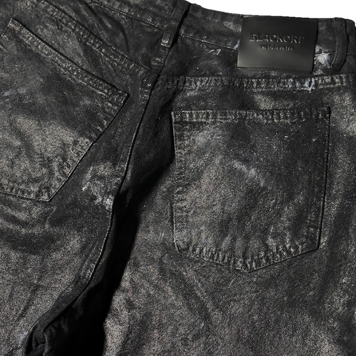 Black Coated Wide Pants