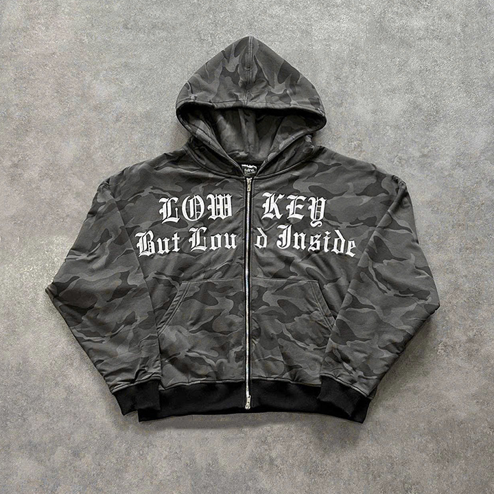 FVNXYTHINGS - เสื้อฮู้ดลายพราง - สำหรับผู้ชายและผู้หญิง