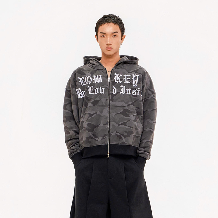 FVNXYTHINGS - เสื้อฮู้ดลายพราง - สำหรับผู้ชายและผู้หญิง