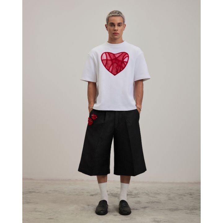Curved Heart T-Shirt - White