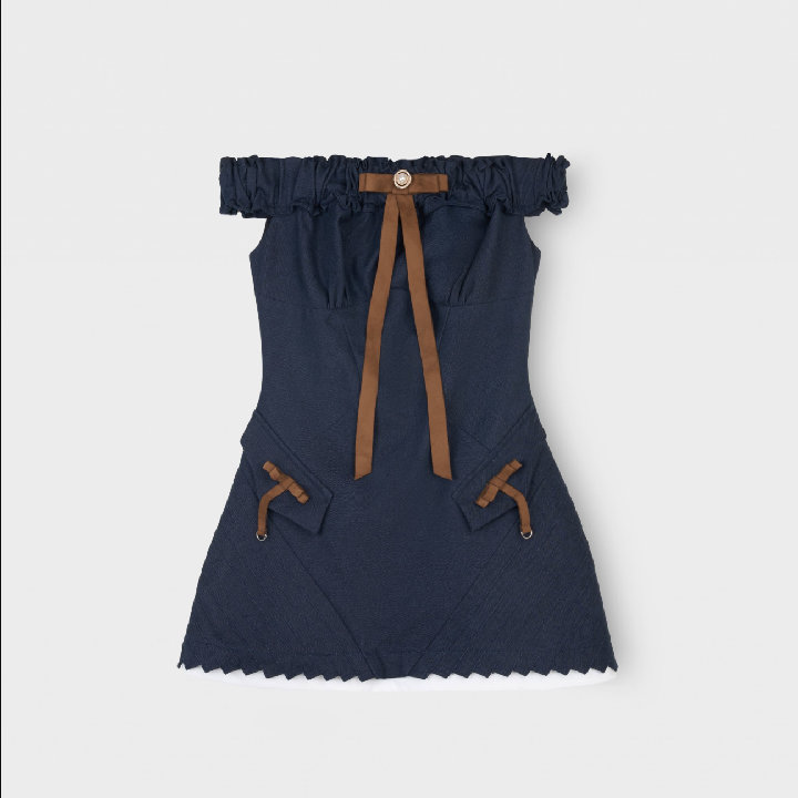 Silent Stream Off-Shoulder Minidress