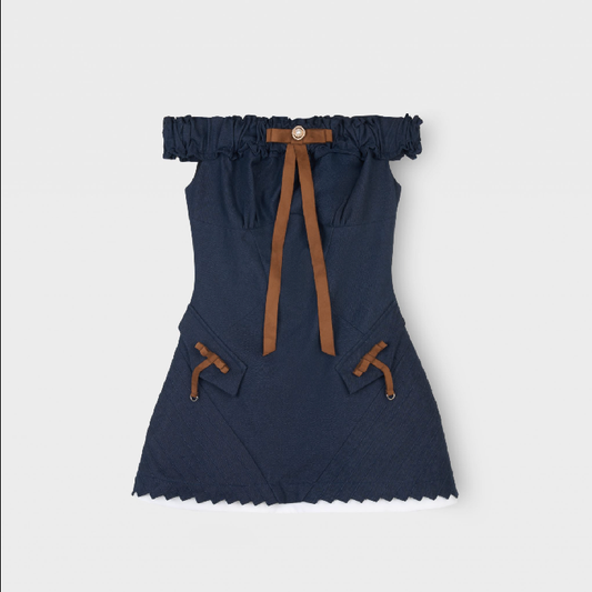 Silent Stream Off-Shoulder Minidress