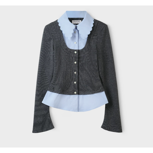 Mercury Long-Sleeve Knit Top In Grey