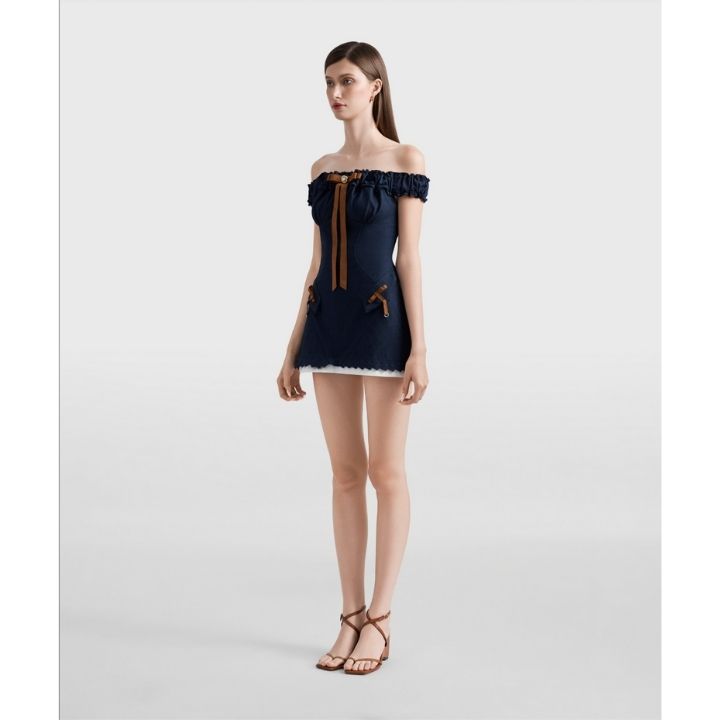 Silent Stream Off-Shoulder Minidress