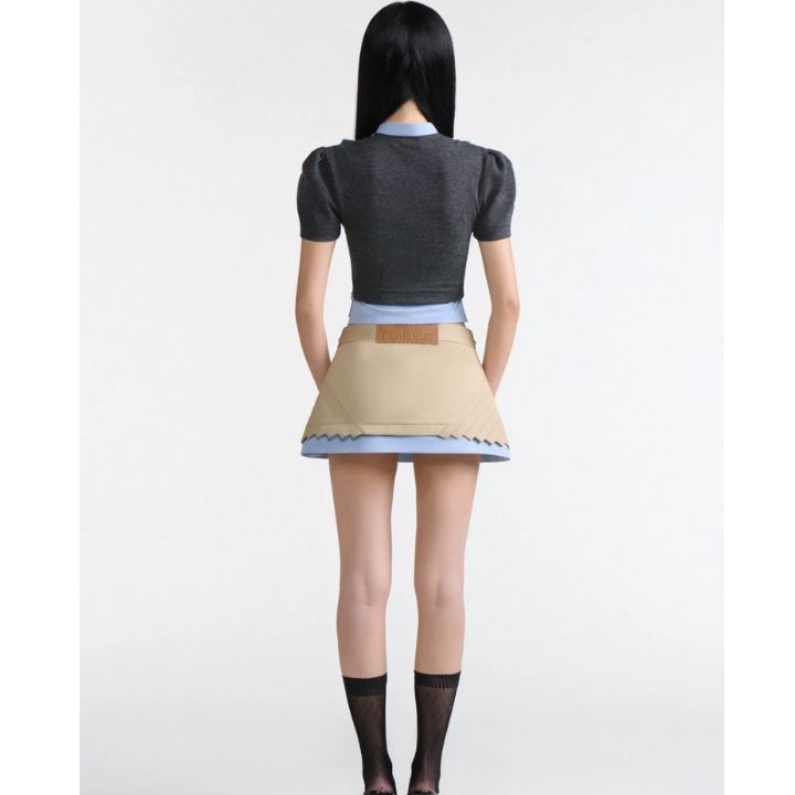 Pegasus Khaki Skirt In Sand Beige