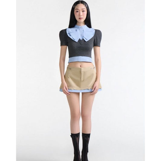 Pegasus Khaki Skirt In Sand Beige