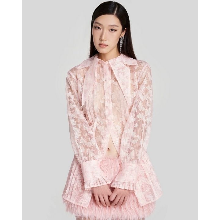 Mothra Organza Blouse In Pink