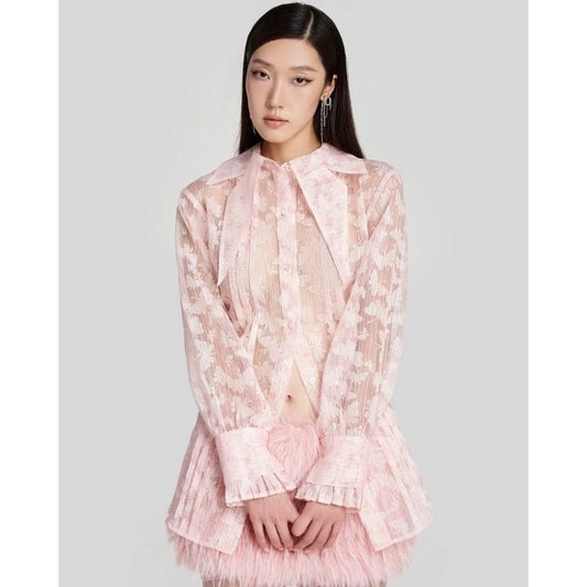 Mothra Organza Blouse In Pink