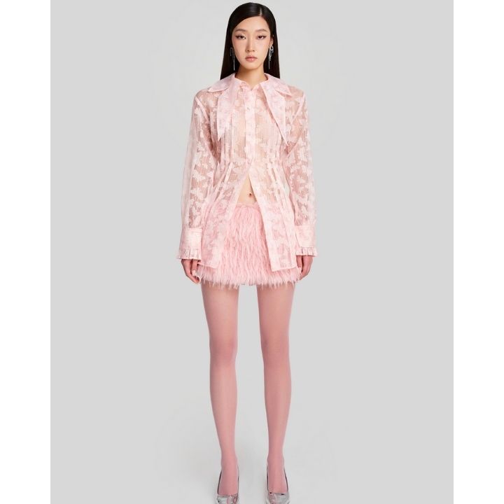 Mothra Organza Blouse In Pink