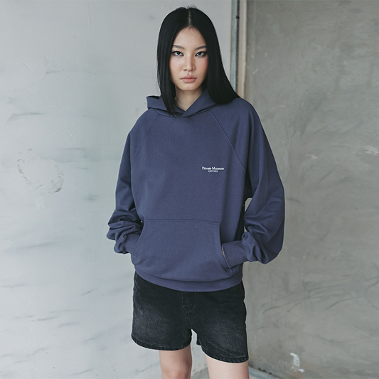 Darkblue Slogan Hoodie