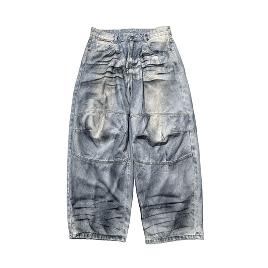 Dirty Light Blue Baggy Jean