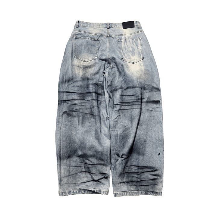 Dirty Light Blue Baggy Jean