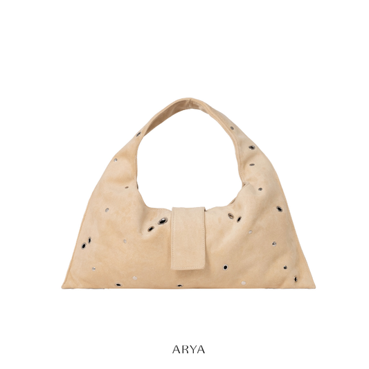 ARYA - Butter Eyelet Crescent Bag