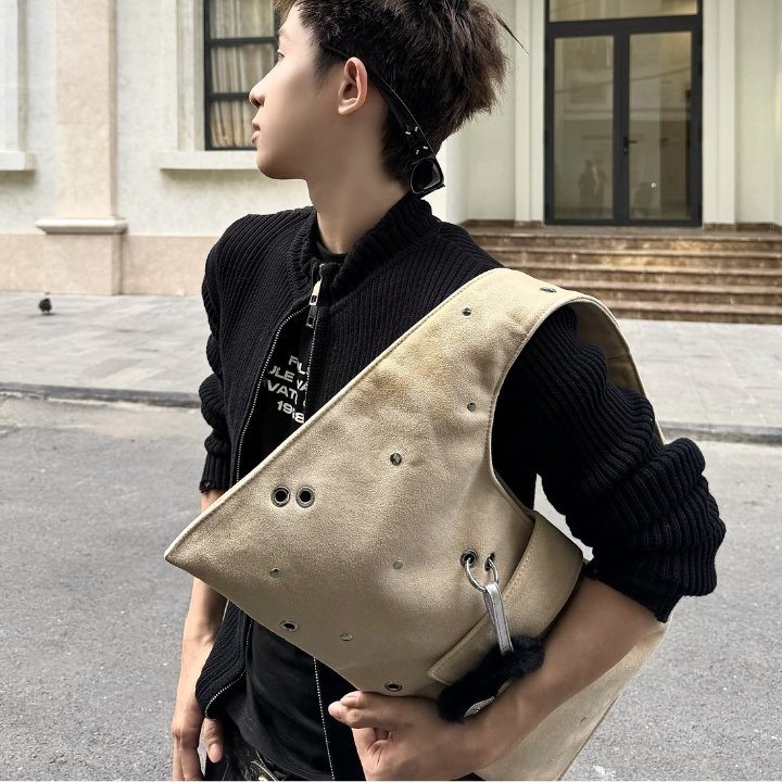 ARYA - Butter Eyelet Crescent Bag
