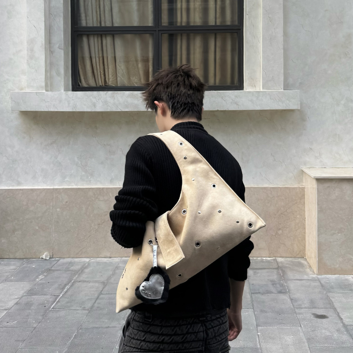 ARYA - Butter Eyelet Crescent Bag