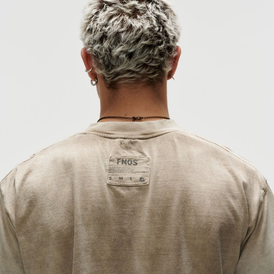 FNOS - Washed Printed Tee – Dirty Beige -Unisex