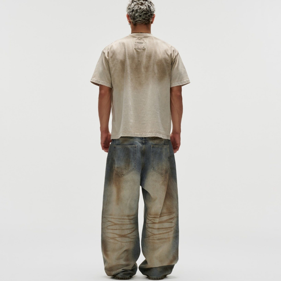 FNOS - Washed Printed Tee – Dirty Beige -Unisex