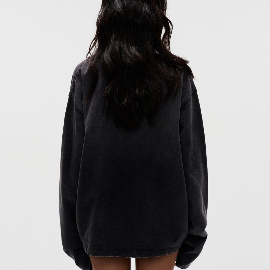 FNOS - “Fnos Crossing” Washed Long Sleeve – Black - Unisex