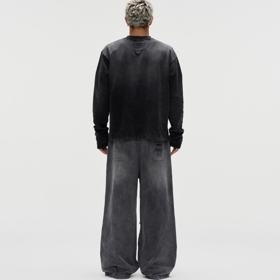 FNOS - “Fnos Crossing” Washed Long Sleeve – Black - Unisex