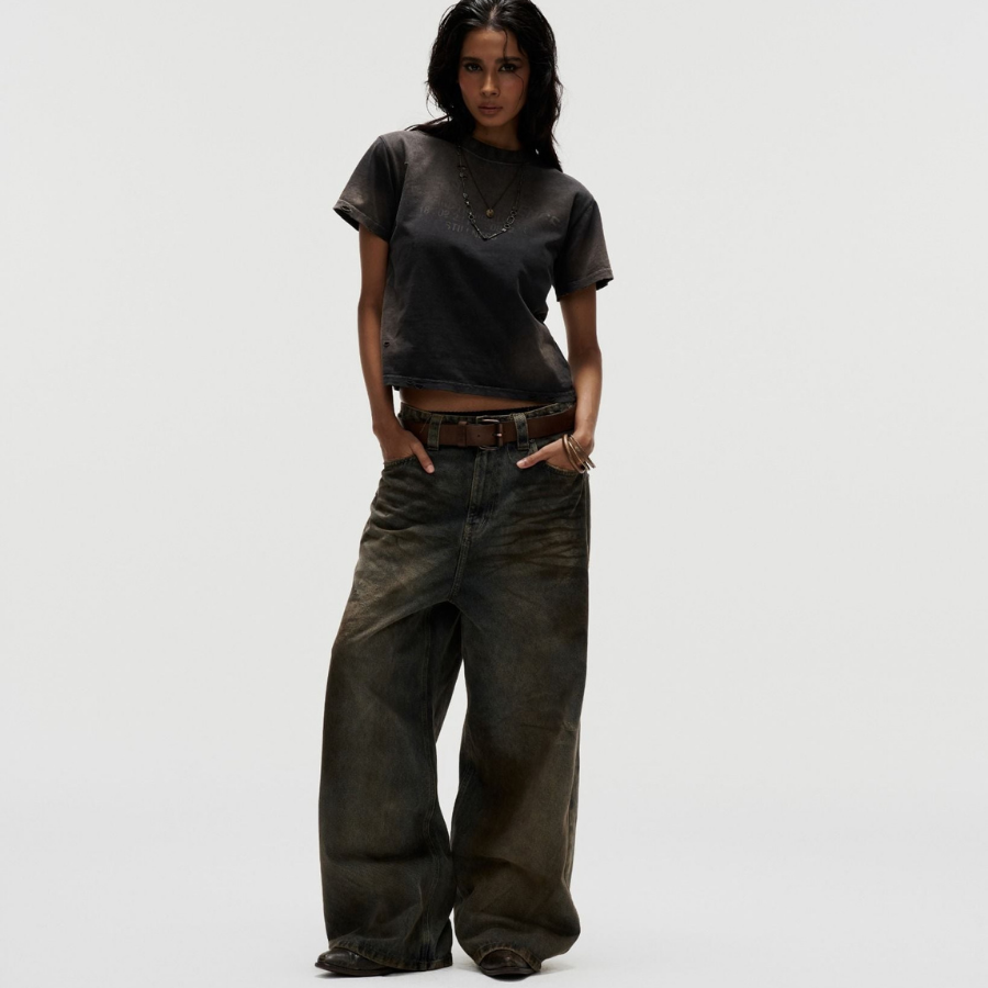 FNOS - Dirty Effect Washed Jeans - Comfortable Pants - Daily Wear - Unisex