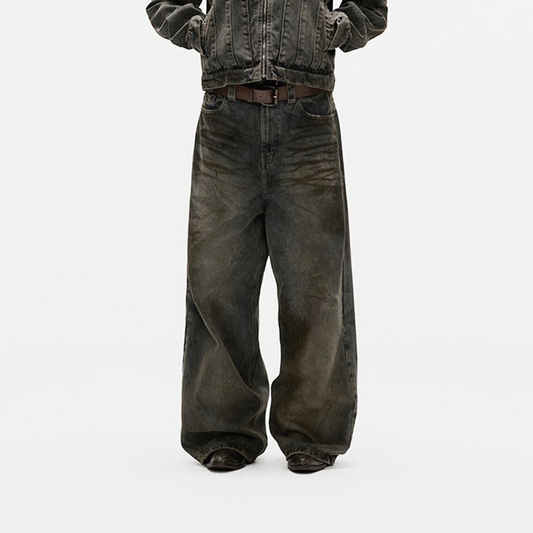FNOS - Dirty Effect Washed Jeans -Unisex