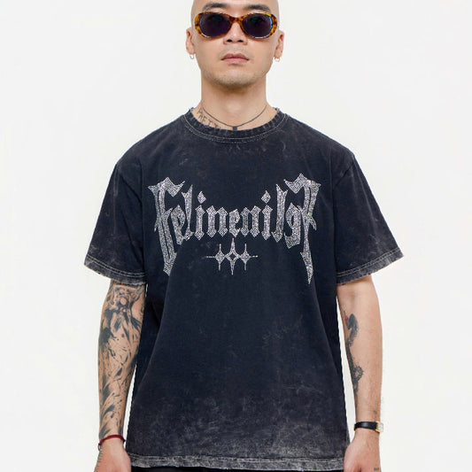 RHINESTONE WASH TEE