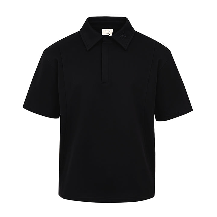 Logo Boxy Polo - Black