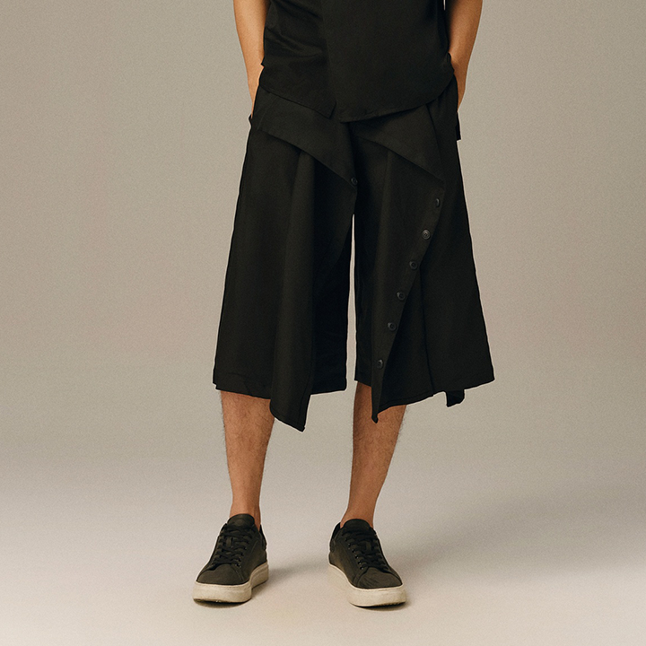 Folded Pants (Short) - Black