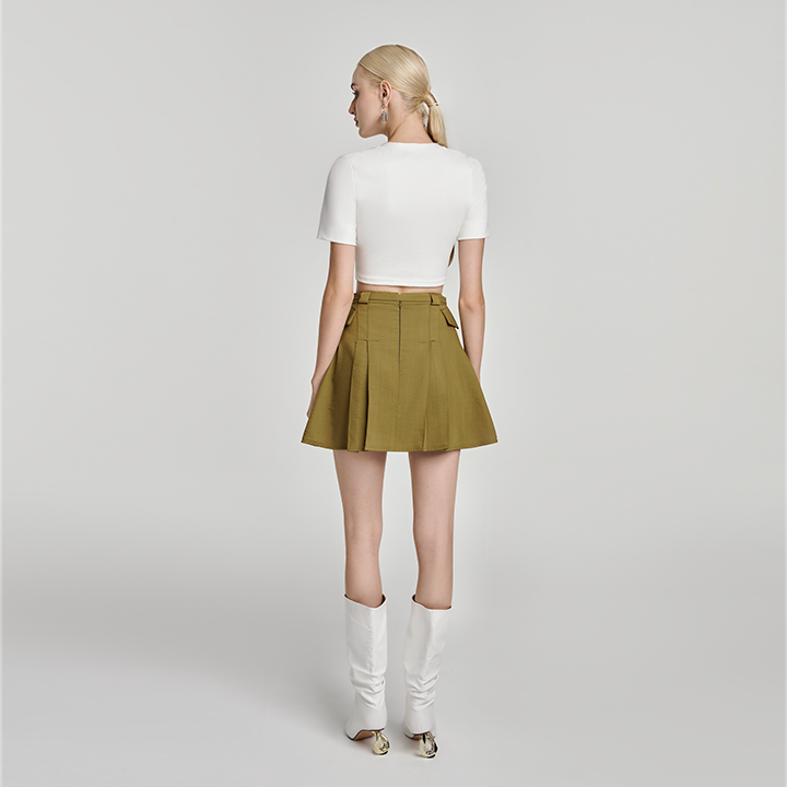 Jupiter Pleated Mini Skirt With Belt